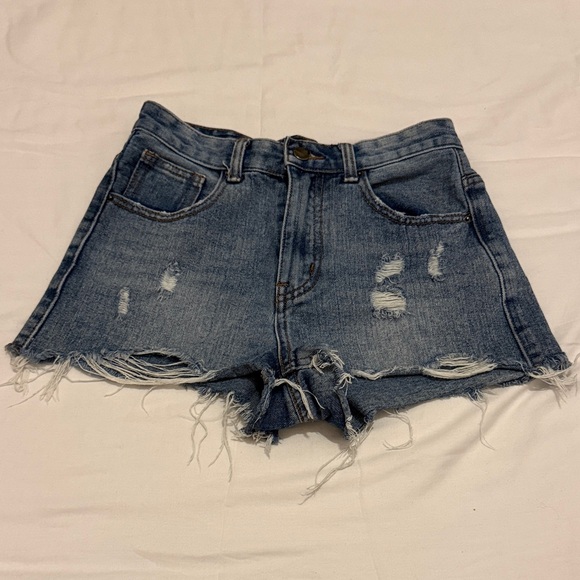 Nasty Gal Pants - Nasty Gal Medium Blue Distressed Denim Shorts
